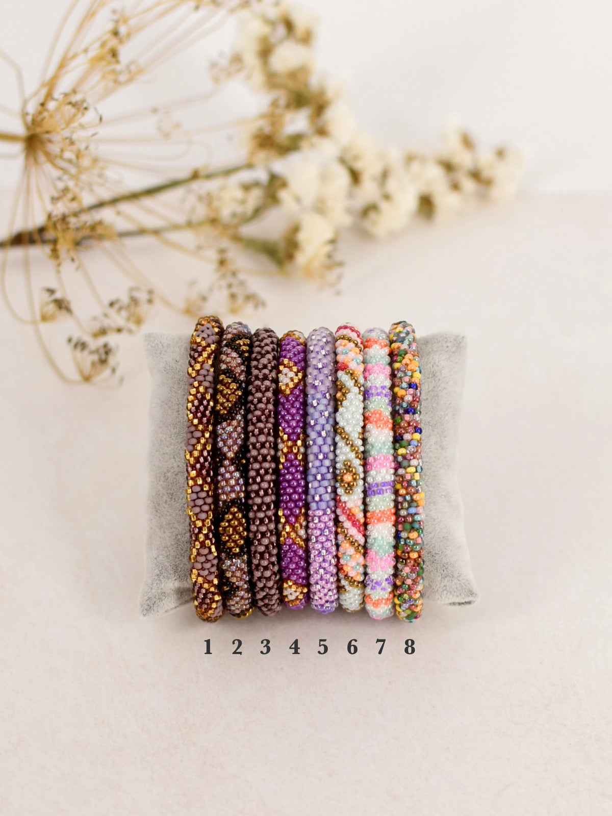 Bracelets népalais violets