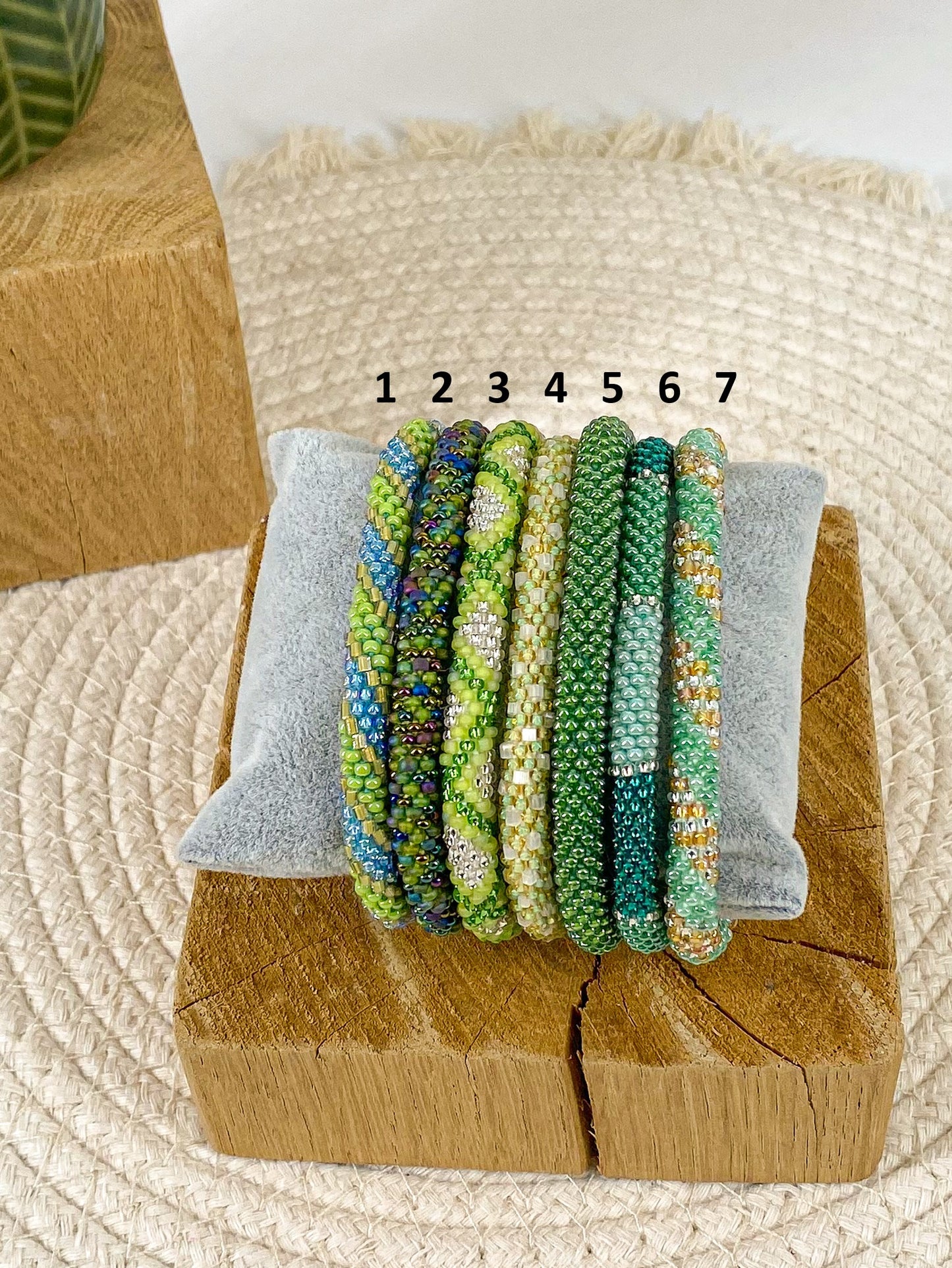 Bracelets népalais verts 2
