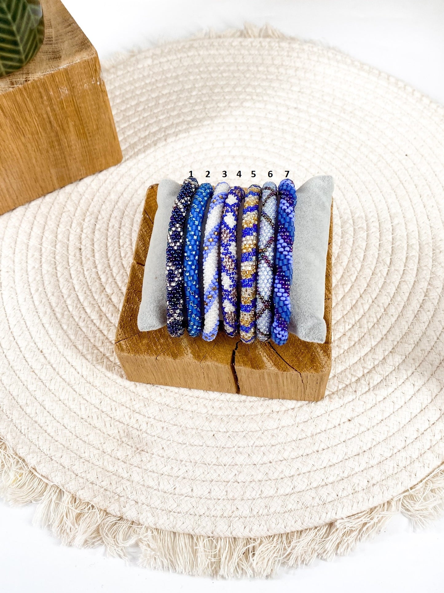Bracelets népalais bleus
