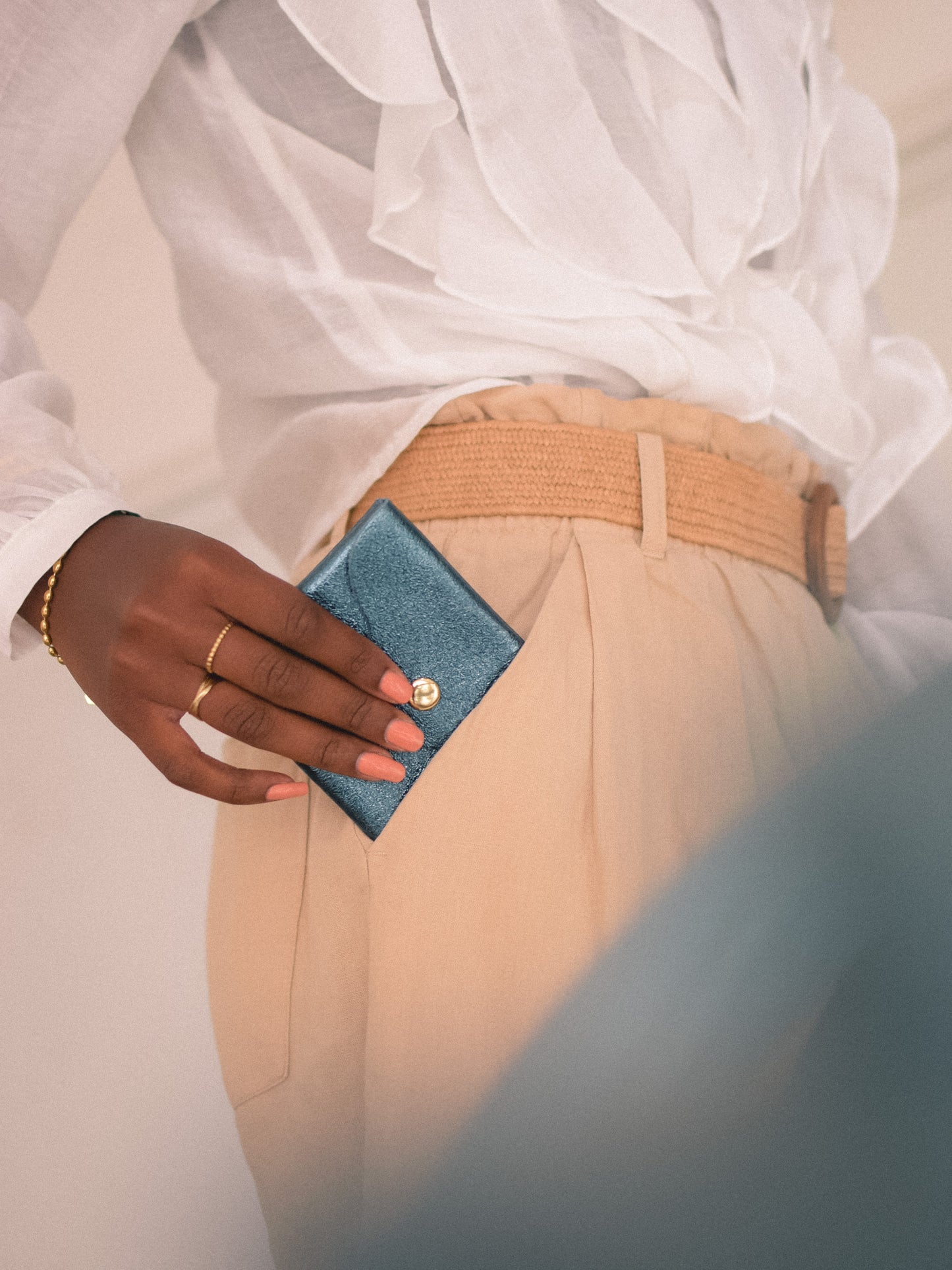 Porte-cartes LOU bleu canard