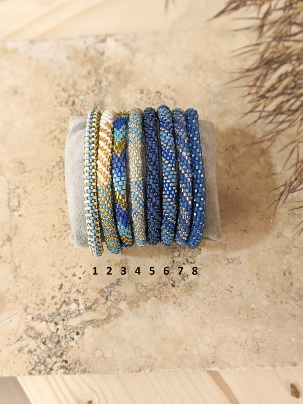 Bracelets népalais bleus