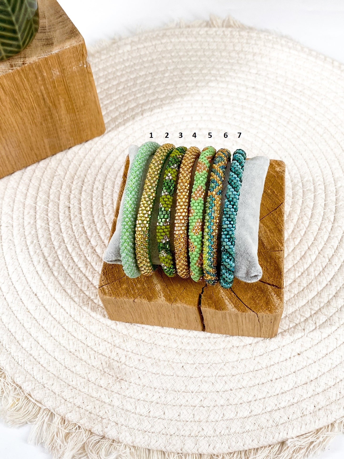 Bracelets népalais verts 2