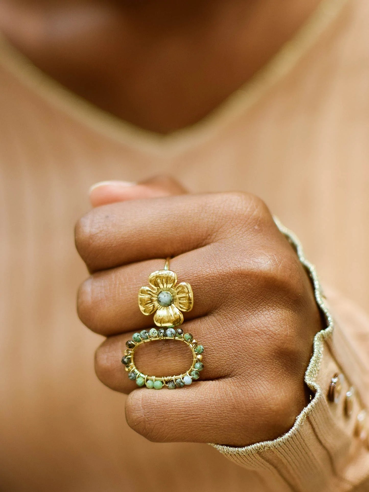 Bague FLORA vert