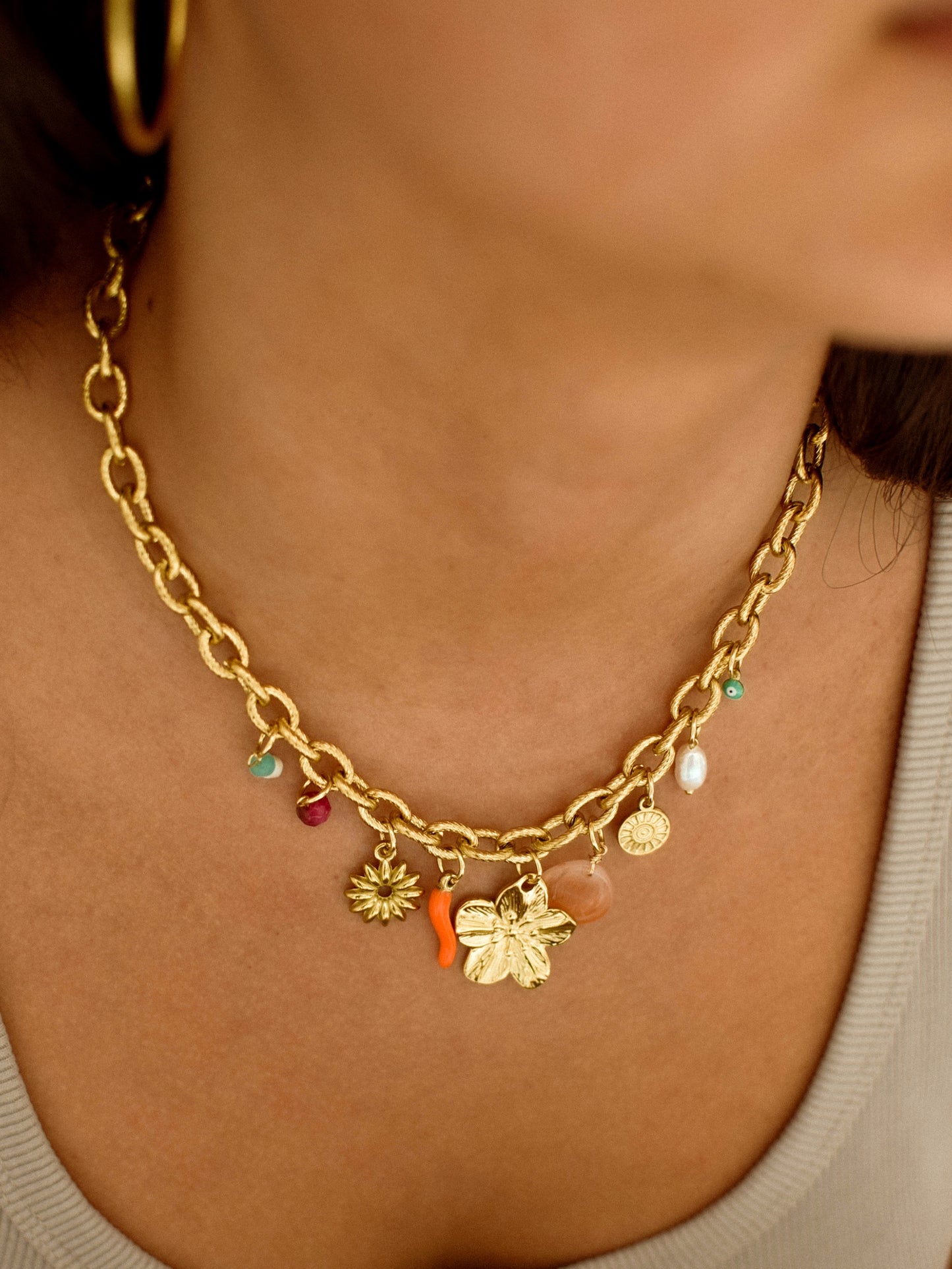 Collier Charms multicolore
