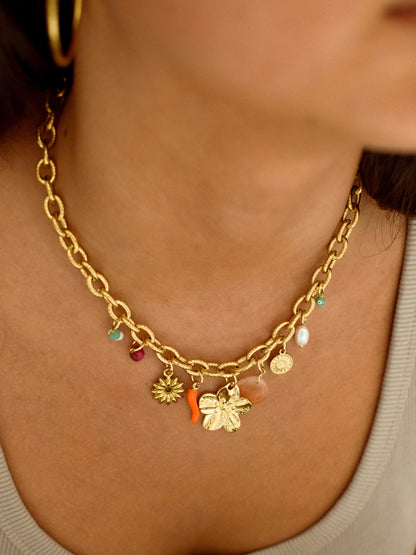 Collier Charms multicolore