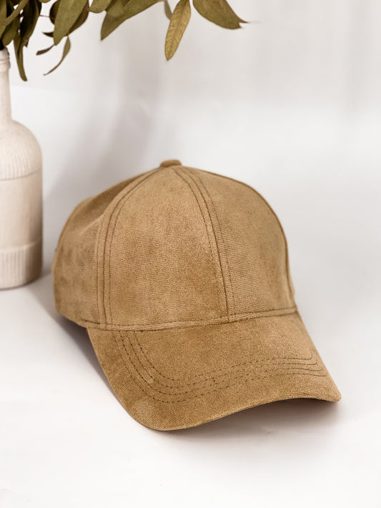 Casquette en suédine beige