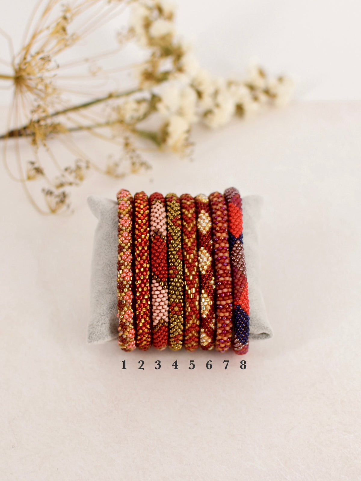 Bracelets népalais rouges