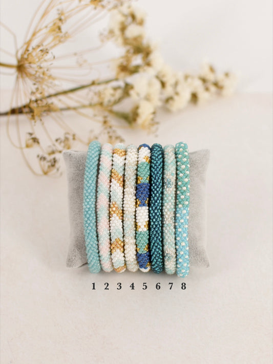Bracelets népalais bleus