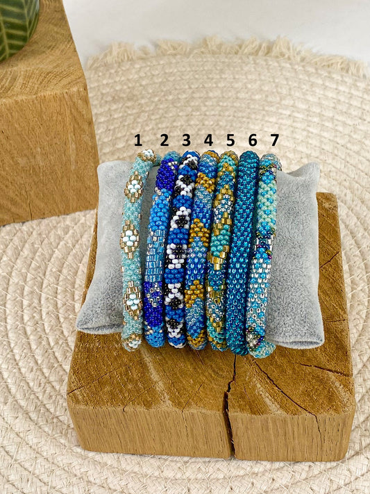Bracelets népalais bleus 2