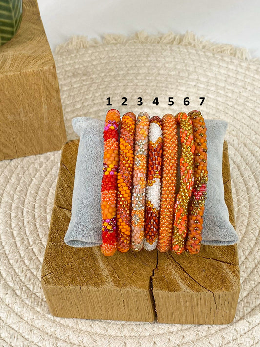 Bracelets népalais orange