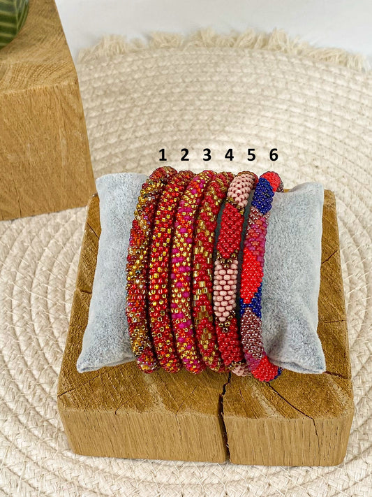 Bracelets népalais rouge