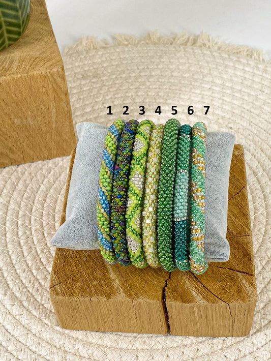 Bracelets népalais verts 2