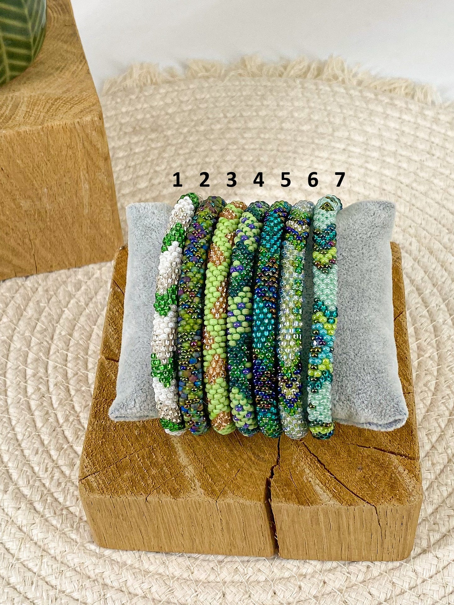 Bracelets népalais verts