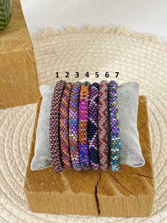 Bracelets népalais violets